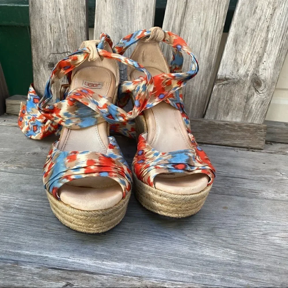 UGG Women's Lucianna Espadrille Sandals - Santorini Ikat 5.5